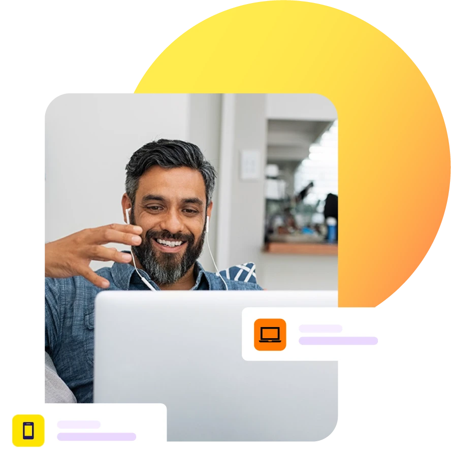 Man on video call